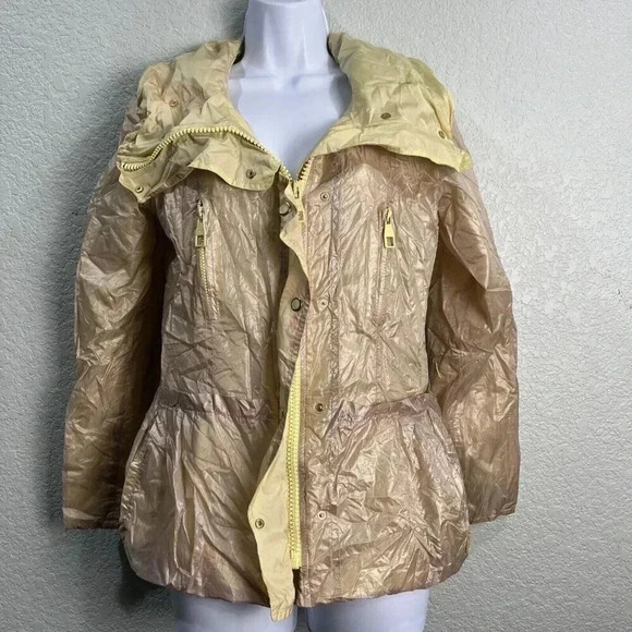 Violanti Windbreaker Jacket Womens Small Silk Full Zip Hooded Casual Colorblock - Picture 1 of 9